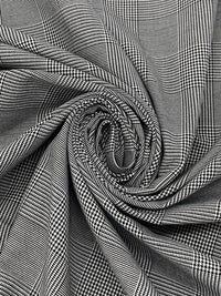 White/Black 100% Polyester Glen Plaid Suiting 58W