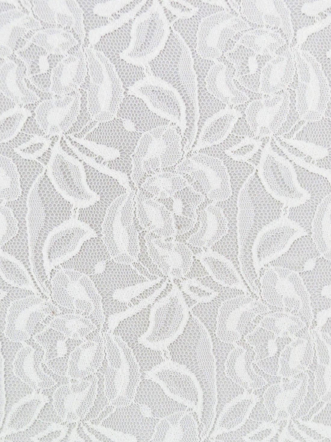 Soft White 100% Polyester Floral Lace Netting - Famous Dress Designer - 56W