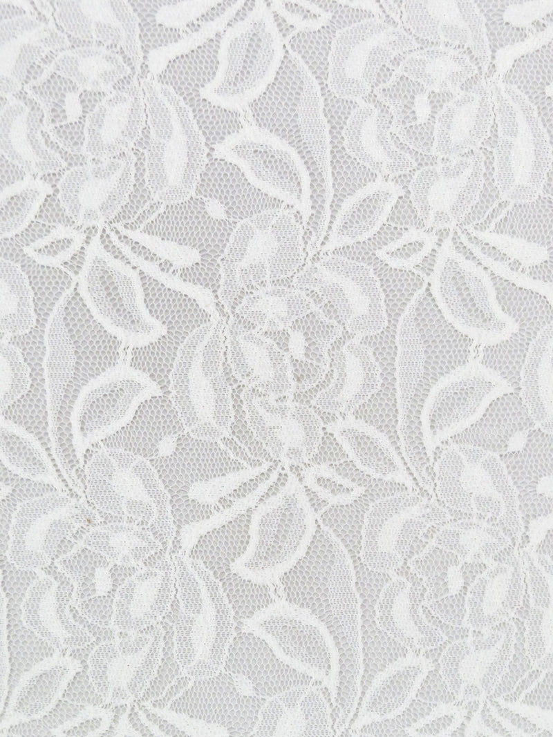 Soft White 100% Polyester Floral Lace Netting - Famous Dress Designer - 56W