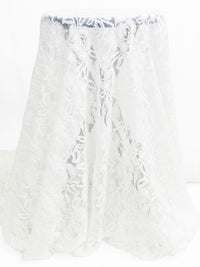 Soft White 100% Polyester Floral Lace Netting - Famous Dress Designer - 56W