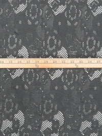 Ash Gray 100% Cotton Floral Lace Knit 54W