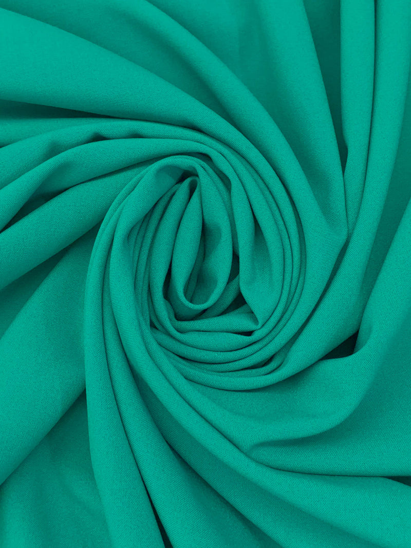 Persian Green Polyester/Rayon/Lycra Plainweave Stretch Suiting - Famous Dress Designer - 58W