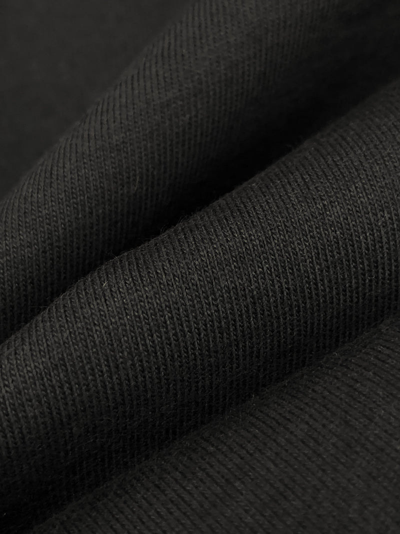 Muted Black 100% Cotton Tubular Jersey Knit 30W