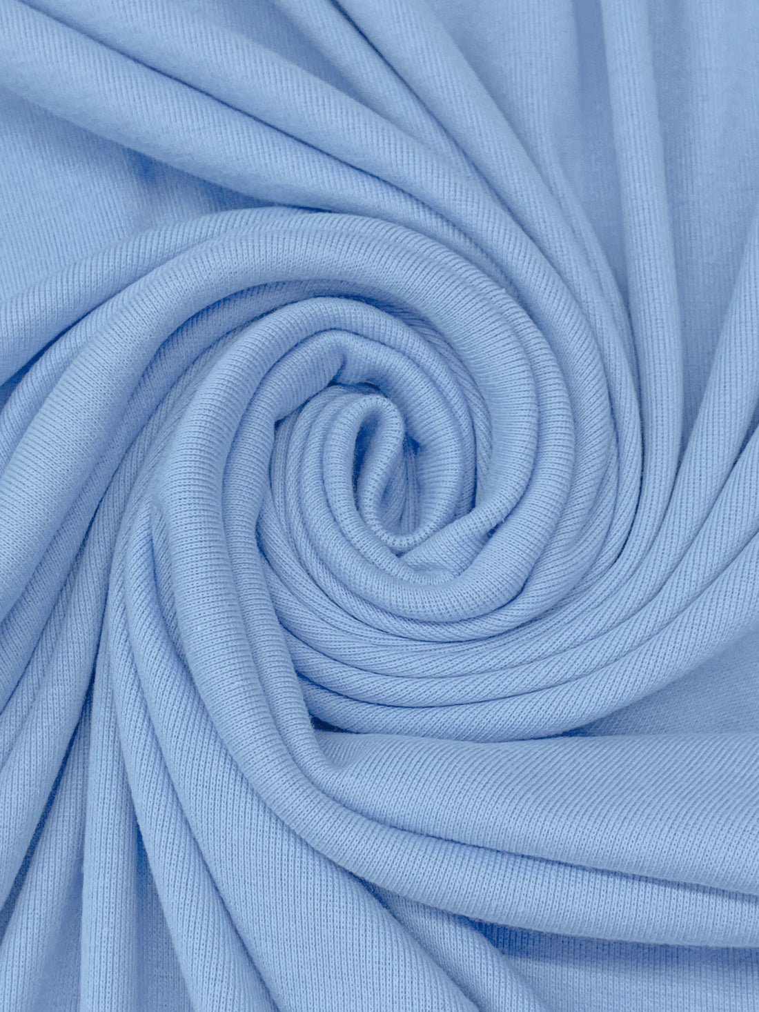 Light Steel Blue Cotton/Polyester Tubular Fine Rib Knit 27W