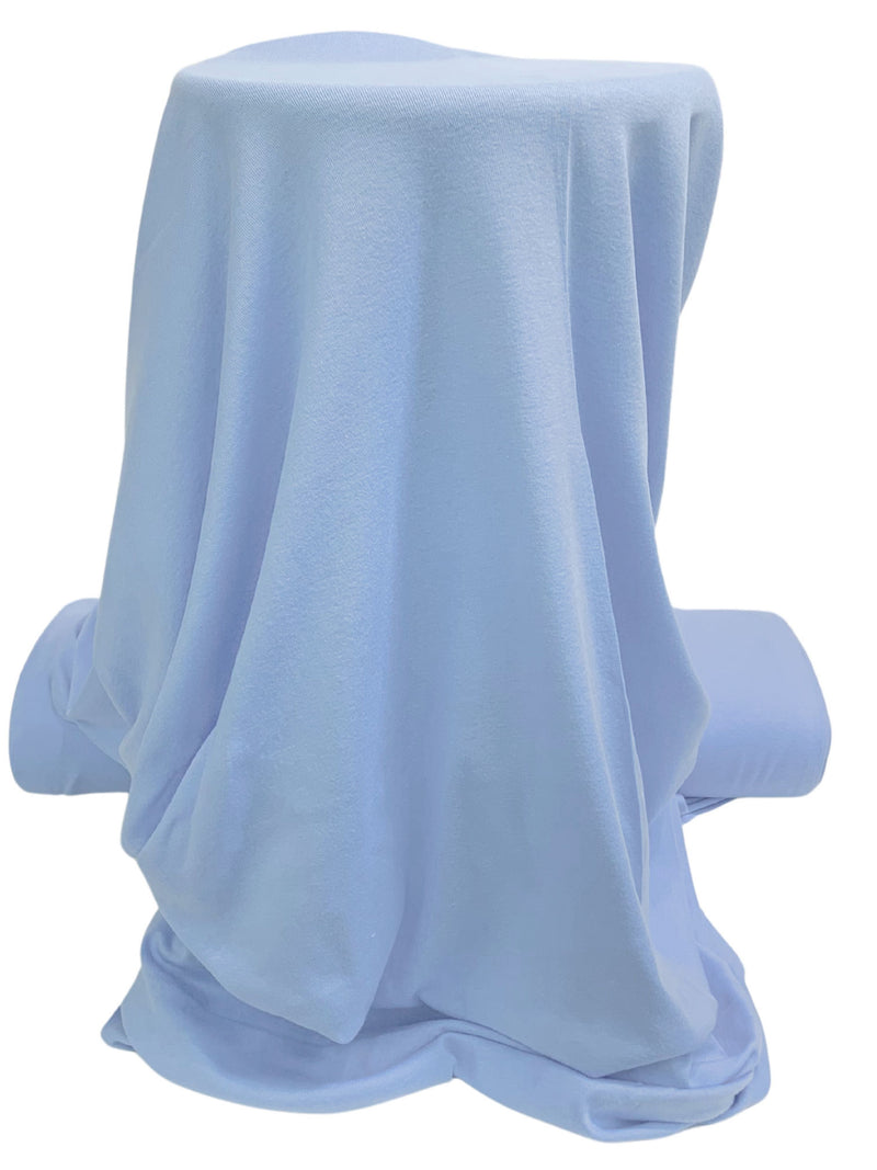 Light Steel Blue Cotton/Polyester Tubular Fine Rib Knit 27W