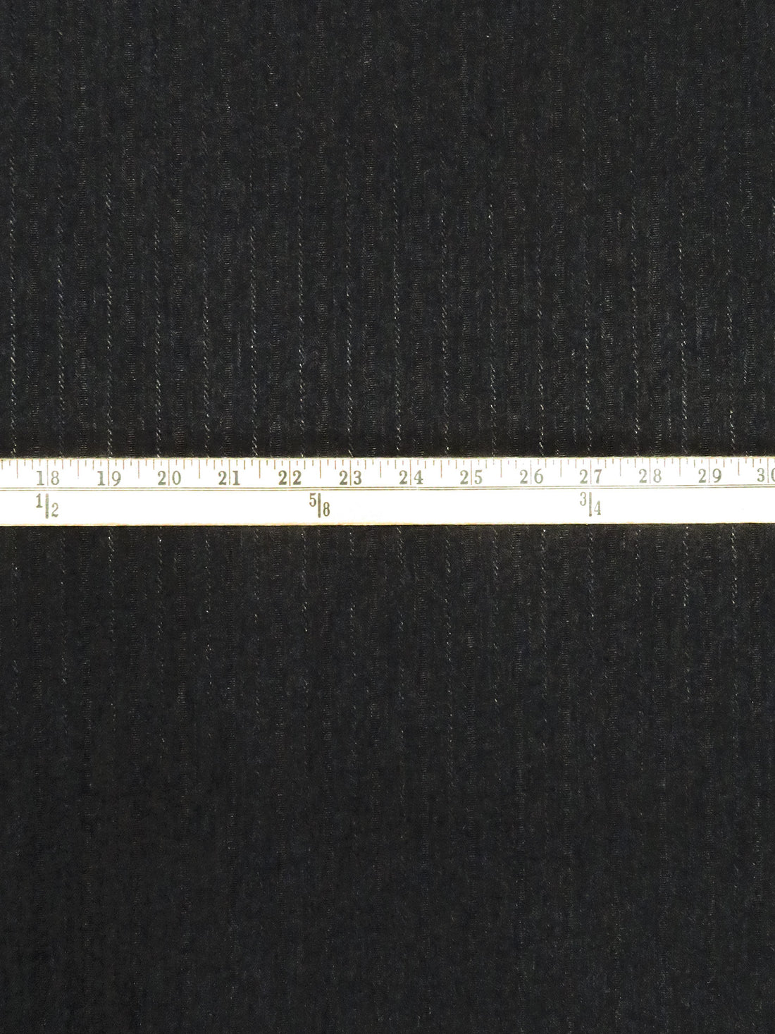 Black 100% Polyester Raised Stripe Suiting 58W