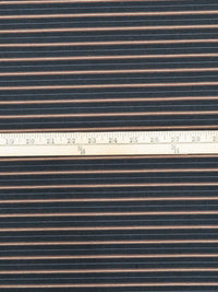 Dusty Blue/Light Blue/Brown/Multi Rayon/Nylon/Lycra Yarn-Dyed Horizontal Stripe Stretch Bengaline Suiting 55W