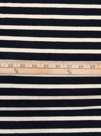 Deep Blue/Off White 100% Cotton Stripe Sweater Knit - NY Designer - 60W