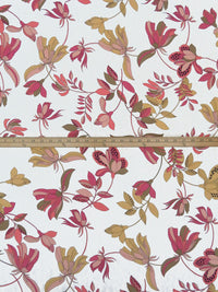 White/Dusty Magenta/Earth Yellow/Multi 100% Rayon Floral Print Crepe Challis 55W