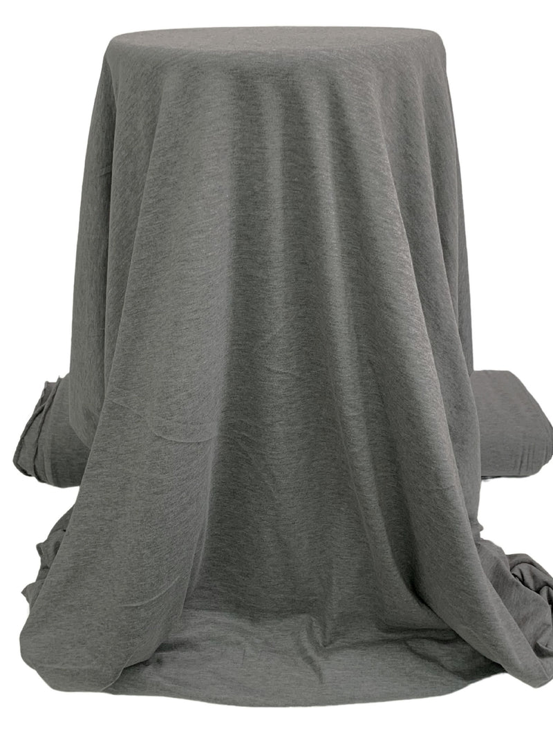 Granite Gray Rayon/Cotton/Lycra Heathered Jersey Knit 56W