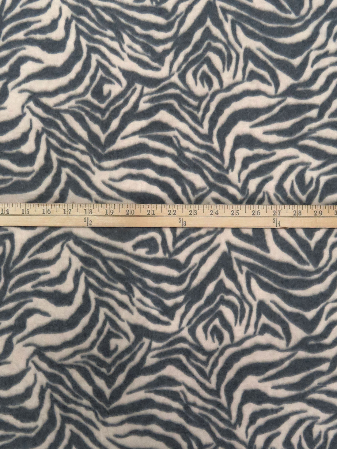 Tan/Black Polyester/Lycra Zebra Print Brushed Sweater Knit 58W
