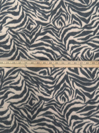 Tan/Black Polyester/Lycra Zebra Print Brushed Sweater Knit 58W