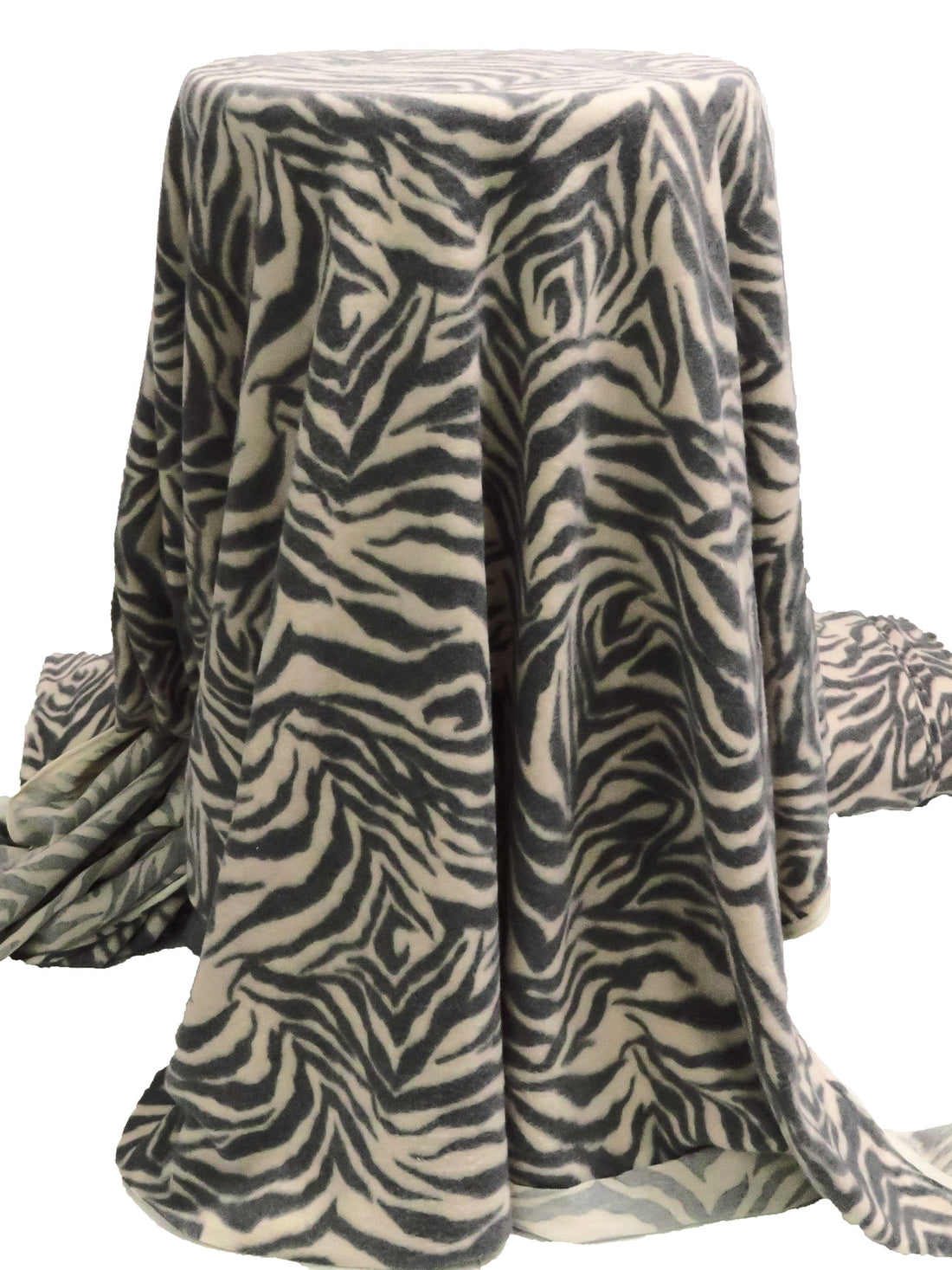 Tan/Black Polyester/Lycra Zebra Print Brushed Sweater Knit 58W