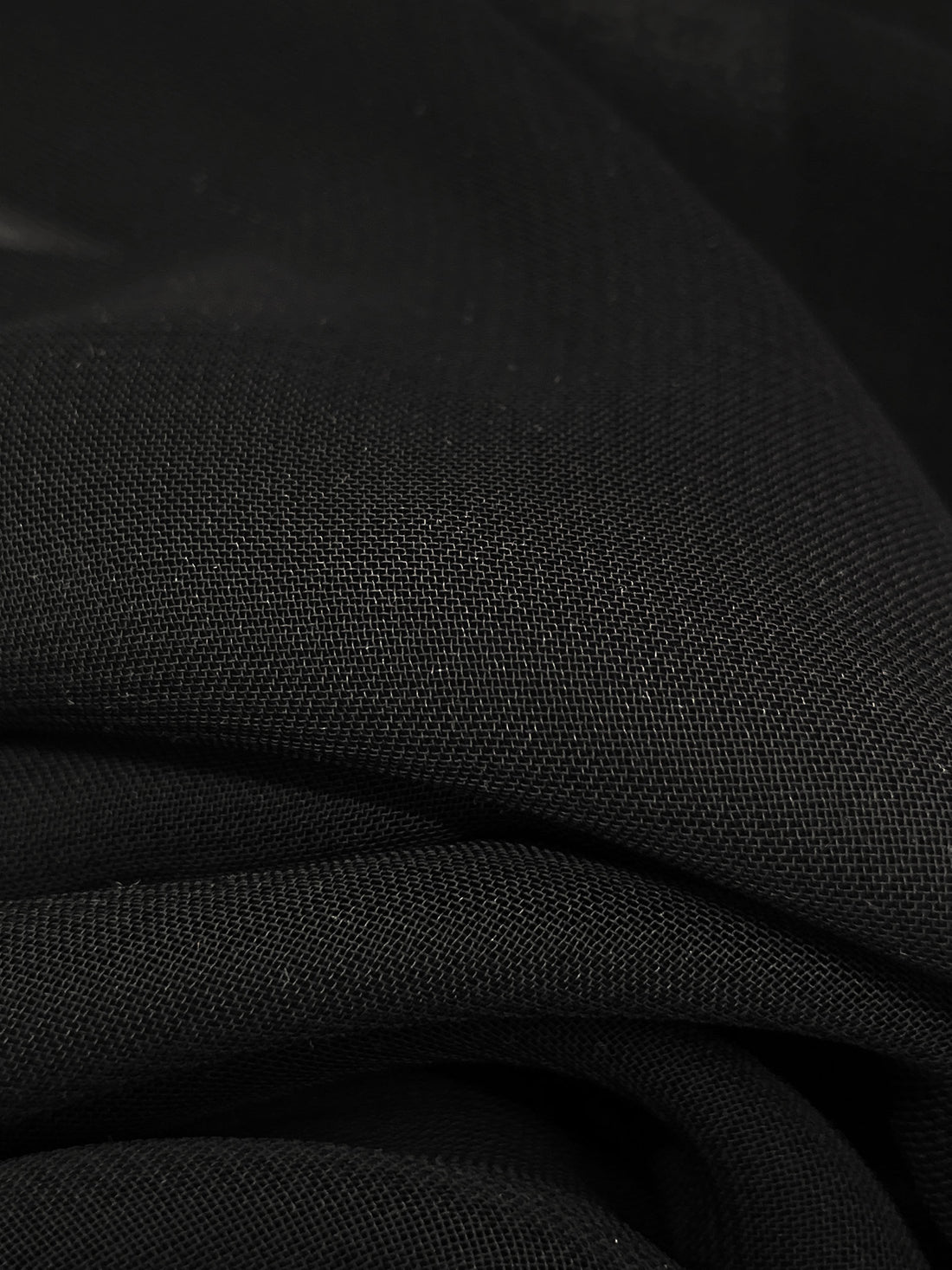 Onyx Black 100% Polyester Chiffon 58W