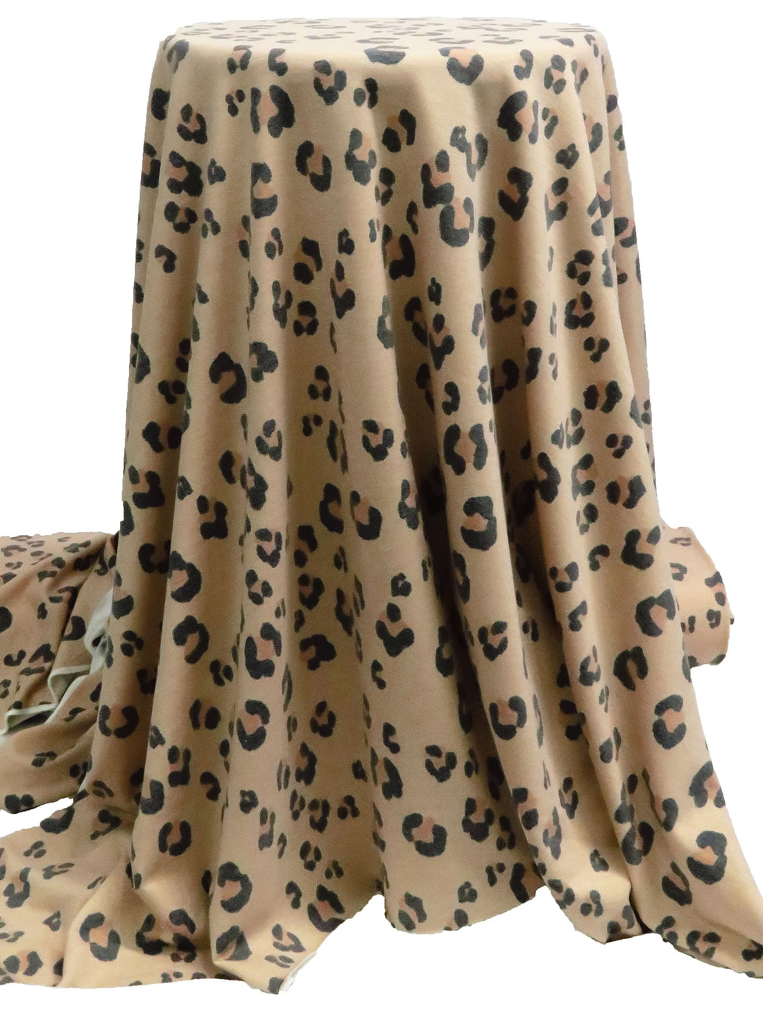 Orange/Brown/Black Polyester/Rayon/Lycra Cheetah French Terry Knit 60W