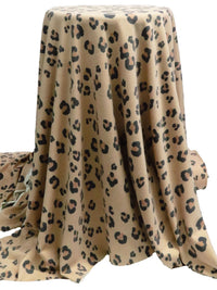 Orange/Brown/Black Polyester/Rayon/Lycra Cheetah French Terry Knit 60W