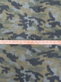 Forest Green/Black/Light Green Polyester/Lycra Camouflage Brushed Sweater Knit 60W