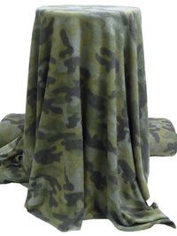 Forest Green/Black/Light Green Polyester/Lycra Camouflage Brushed Sweater Knit 60W