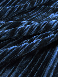 Dark Ocean Blue Polyester/Lycra Pleated Velvet Knit 59W