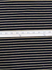 Light Brown/Navy Blue Cotton/Lycra Horizontal Stripe Jersey Knit - NY Designer - 69W