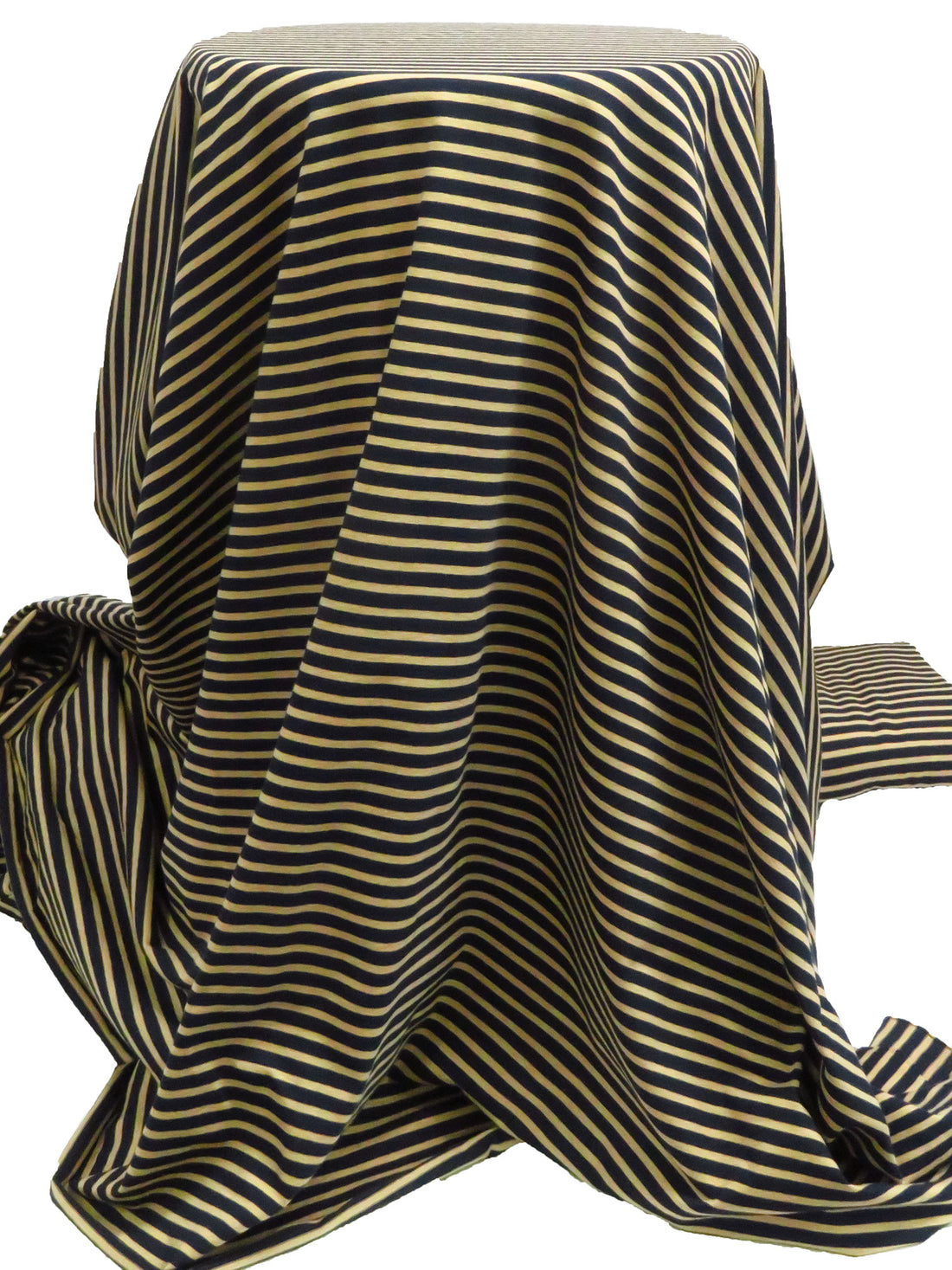 Light Brown/Navy Blue Cotton/Lycra Horizontal Stripe Jersey Knit - NY Designer - 69W