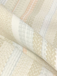 Peachy Pink/Alabaster/Pale Gray 100% Polyester Vertical Abstract Stripe Print Crepe Blouse Weight Woven 60W