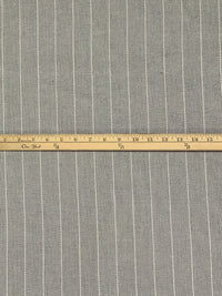 Off-White/Black 100% Rayon Vertical Stripe Weave Drapey Suiting 60W