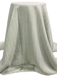 Off-White/Black 100% Rayon Vertical Stripe Weave Drapey Suiting 60W