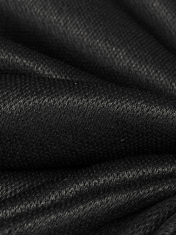 Obsidian Black Cotton/Polyester Textured Double Knit 52W