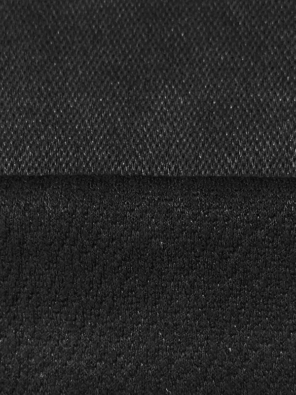 Obsidian Black Cotton/Polyester Textured Double Knit 52W