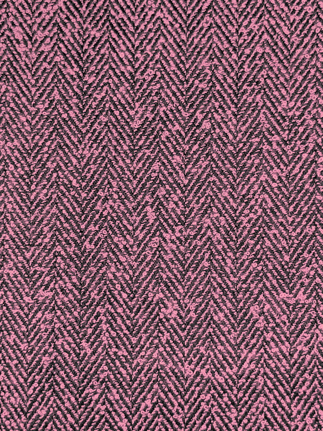 Amaranth Pink/Black 100% Polyester Tweed Herringbone Weave Suiting 58W