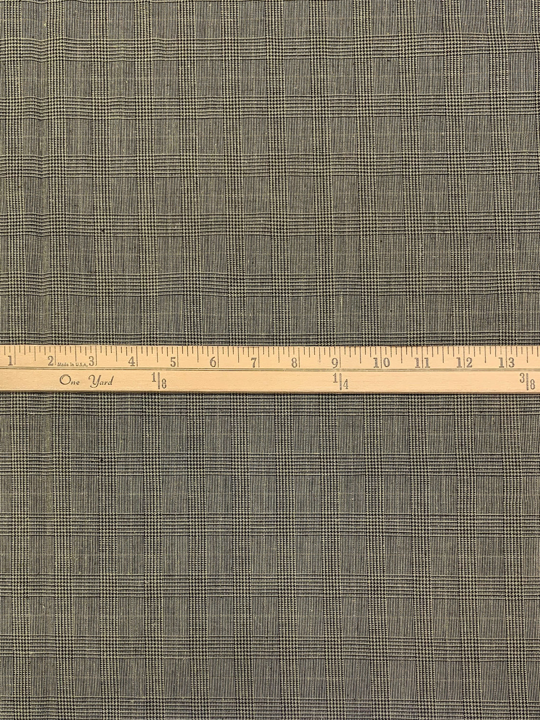 Ecru/Black/Iron 100% Cotton Glen Plaid Suiting 60W