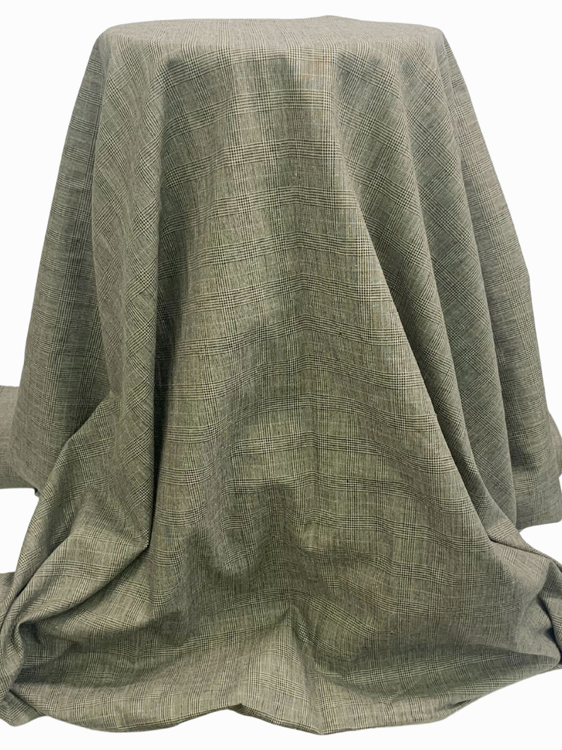 Ecru/Black/Iron 100% Cotton Glen Plaid Suiting 60W