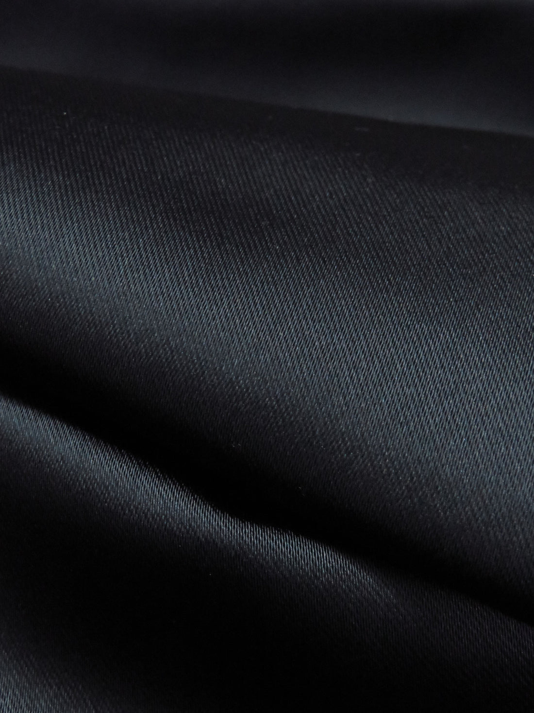 Muted Midnight Navy Polyester/Lycra Stretch Satin Twill Suiting - Famous Dress Designer - 48W