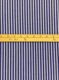 Dark Cornflower Blue/White/Vista Blue 100% Cotton Vertical Stripe Weave Shirting 58W
