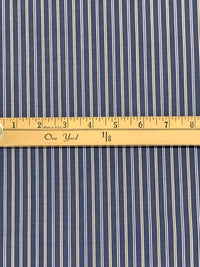 Dark Navy/Coyote Brown/White 100% Cotton Vertical Stripe Weave Shirting 60W