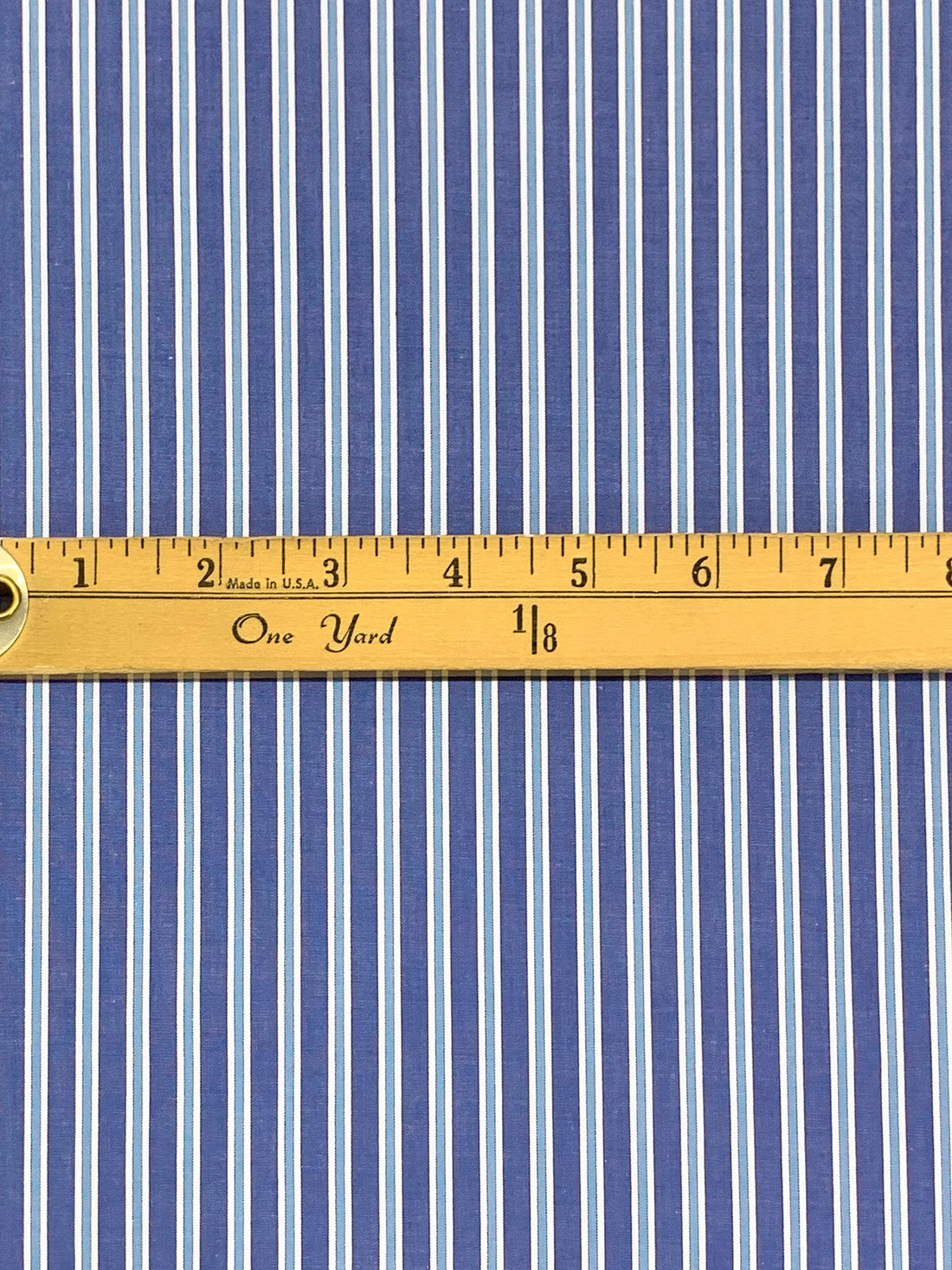Catalina Blue/White/Light Cobalt 100% Cotton Vertical Stripe Weave Shirting 60W