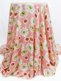 Salmon Pink/Bright Lime/Fire Orange/Multi 100% Polyester Floral Print Crepe Blouse Weight Woven 58W