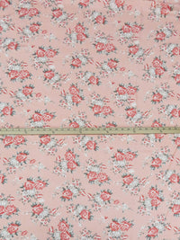 Dusty Coral/Rosey Pink/Sage/Multi 100% Rayon Floral Print Voile Challis 56W