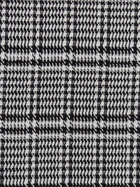 Black/Cloud Gray/Off-White 100% Polyester Novelty Plaid Weave Boucle Suiting 60W