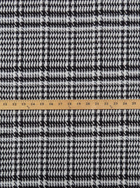 Black/Cloud Gray/Off-White 100% Polyester Novelty Plaid Weave Boucle Suiting 60W