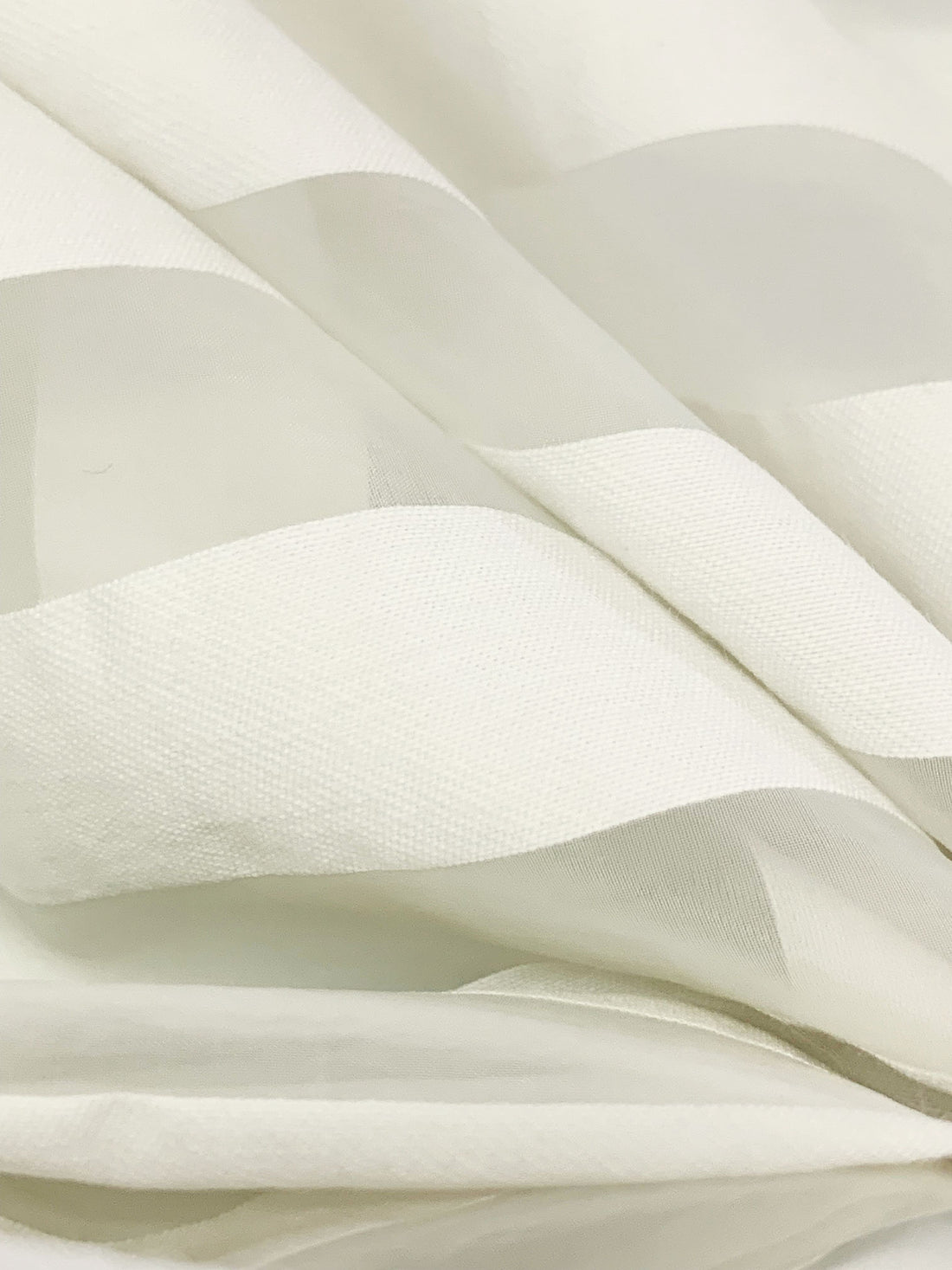 Pearl Cotton/Nylon Horizontal Burnout Stripe Organza 56W