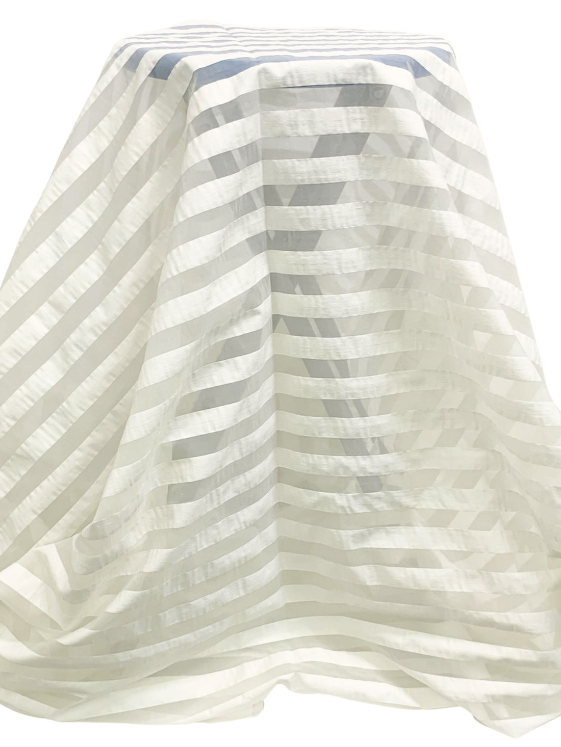Pearl Cotton/Nylon Horizontal Burnout Stripe Organza 56W