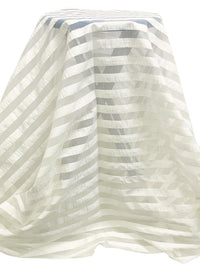 Pearl Cotton/Nylon Horizontal Burnout Stripe Organza 56W