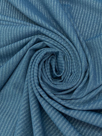 Queen Blue/Silver Nylon/Metallic/Lycra Shimmer Stretch Rib Knit - NY Designer - 62W