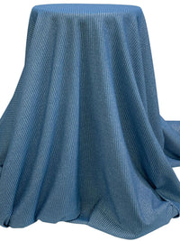Queen Blue/Silver Nylon/Metallic/Lycra Shimmer Stretch Rib Knit - NY Designer - 62W