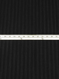 Black/Dark Gray Polyester/Cotton/Wool/Lycra Vertical Stripe Weave Stretch Suiting - 58W