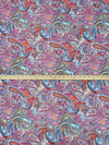 Sky Blue/International Orange/Paradise Pink/Multi 100% Rayon Ornate Paisley Print Rib Knit 48W