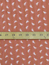 Salmon/Dusty Peach/White 100% Rayon Footstep Print On Vertical Stripe Washed-Look Voile - Imported From Spain - 54W