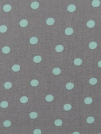 Steel Gray/Robin's Egg 100% Cotton Polka Dot Print Quilt Weight Woven 44W